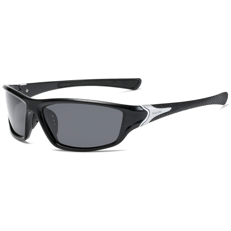 (12 PACK) Wholesale Sports Sunglasses 2023 - BulkSunglassesWholesale.com - Black Frame Black Temple Black Lens