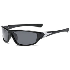 (12 PACK) Wholesale Sports Sunglasses 2023 - BulkSunglassesWholesale.com - Black Frame Black Temple Black Lens