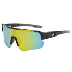 (12 PACK) Wholesale Sports Sunglasses New Arrival Outdoor Sport Cycling Fashion 2023 - BulkSunglassesWholesale.com - Black Frame Orange Mirrored