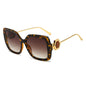 (6 PACK) Wholesale Sunglasses New Arrival Square Unique Square Luxury Rhinestone Fashion 2023 - BulkSunglassesWholesale.com - Leopard Print Frame Gradient Tea Lens