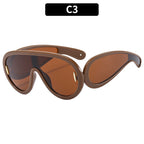 (6 PACK) Wholesale Sunglasses 2023 - BulkSunglassesWholesale.com - Brown Frame Tea Lens