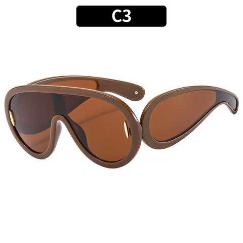 (6 PACK) Wholesale Sunglasses 2023 - BulkSunglassesWholesale.com - Brown Frame Tea Lens