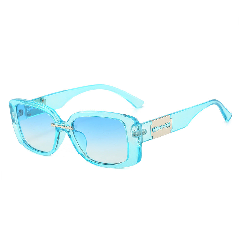 (6 PACK) Wholesale Sunglasses Fashion New Arrival Unique Street Trendy 2024 - BulkSunglassesWholesale.com - Blue Frame Blue Lens