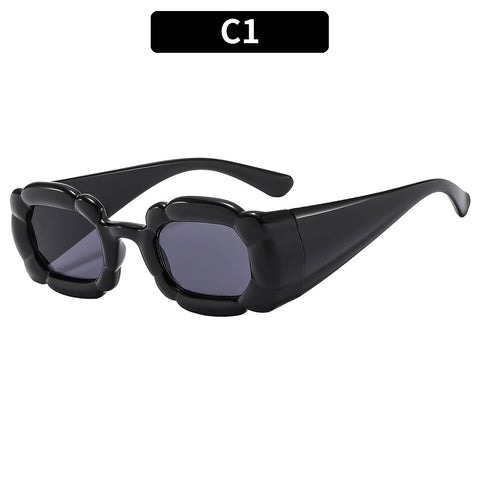 (6 PACK) Wholesale Sunglasses New Arrival Fashion Trendy Women 2023 - BulkSunglassesWholesale.com - Black Frame Black Black Lens