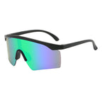 (12 PACK) Wholesale Sports Sunglasses New Arrival Sport Outdoor Unique Kids Cycling 2023 - BulkSunglassesWholesale.com - Black Frame Green Mirrored