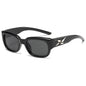 (6 PACK) Wholesale Sunglasses New Arrival Square Trendy Korean Vintage Women Unique Street 2024 - BulkSunglassesWholesale.com - Black Frame Black Grey