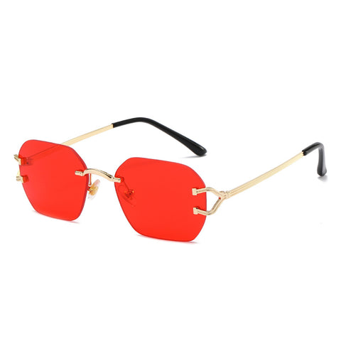(6 PACK) Wholesale Sunglasses 2023 - BulkSunglassesWholesale.com - Gold Frame Red Lens