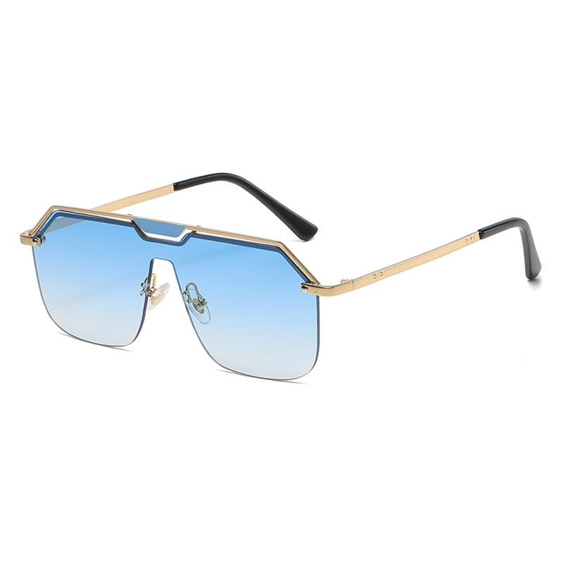 (6 PACK) Wholesale Sunglasses 2023 - BulkSunglassesWholesale.com - Gold Frame Gradient Blue