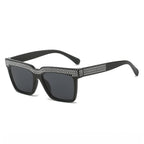 (6 PACK) Wholesale Sunglasses One Piece Rhinestone Outdoor 2024 - BulkSunglassesWholesale.com - Black Frame Black Lens