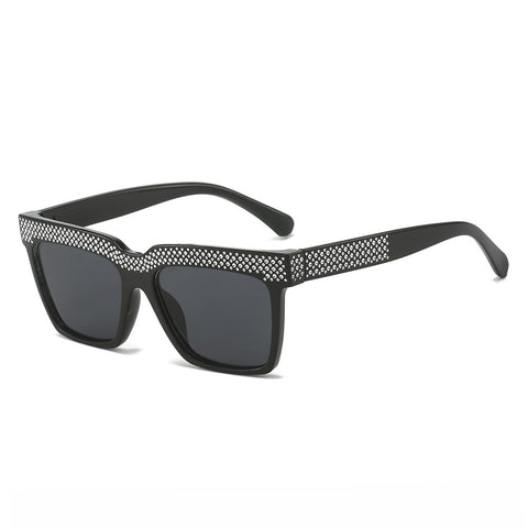 (6 PACK) Wholesale Sunglasses One Piece Rhinestone Outdoor 2024 - BulkSunglassesWholesale.com - Black Frame Black Lens