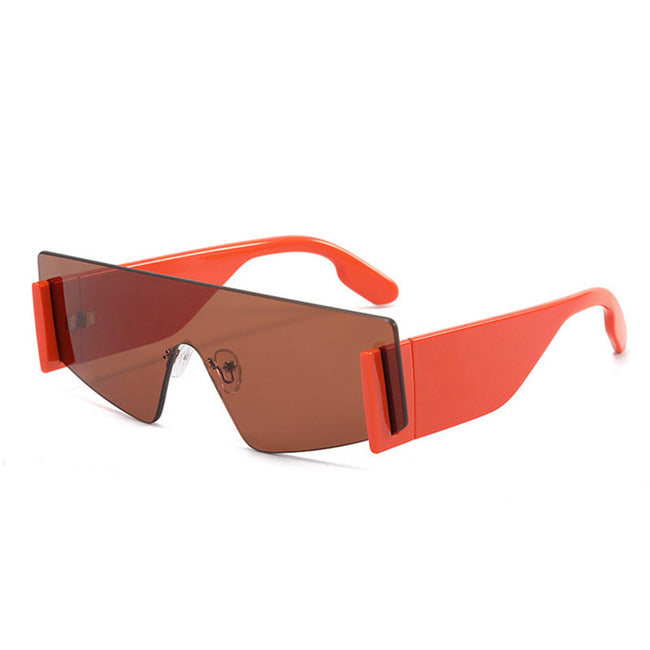 (6) PACK Wholesale Sunglasses 2023 - BulkSunglassesWholesale.com - Orange Red Frame Tea Lens Hover Image