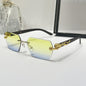 (6 PACK) Wholesale Sunglasses New Arrival Vintage Wood Grain Square 2024 - BulkSunglassesWholesale.com - Gold Frame Yellow Blue Lens