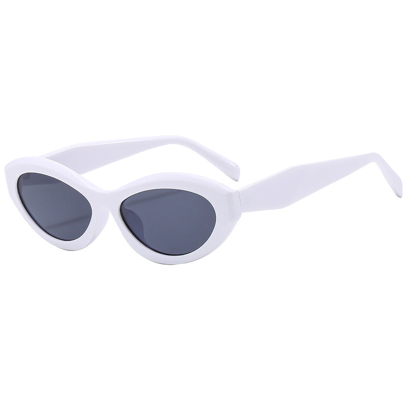 (6 PACK) Wholesale Sunglasses New Arrival Fashion Oval Small Trendy 2023 - BulkSunglassesWholesale.com - White Frame