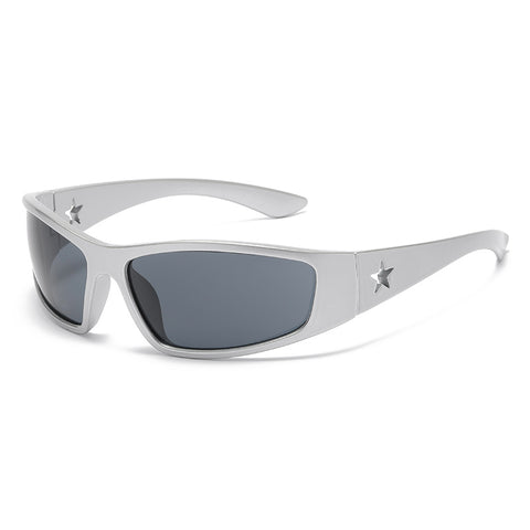 (6 PACK) Wholesale Sunglasses 2023 - BulkSunglassesWholesale.com - Silver Frame Grey