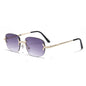 (6 PACK) Wholesale Sunglasses Vintage Small Oval Women Rimless Fashion New Arrival 2023 - BulkSunglassesWholesale.com - Gold Frame Gradient Grey