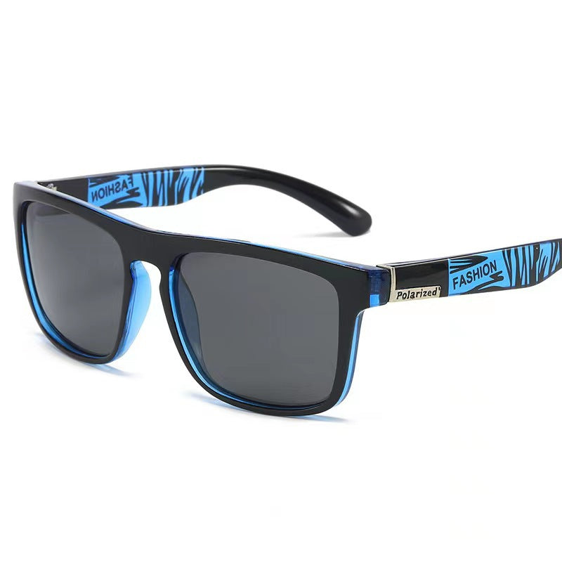 (12 PACK) Wholesale Sunglasses Vintage Cycling Polarized 2024 - BulkSunglassesWholesale.com - Clear Blue Frame Black Black Lens