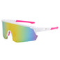 (12 PACK) Wholesale Sports Sunglasses New Arrival Outdoor Windproof Cycling Unisex Sport 2024 - BulkSunglassesWholesale.com - White Frame Orange Mirrored