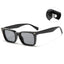 (6 PACK) Wholesale Sunglasses Vintage Square Women New Arrival 2023 - BulkSunglassesWholesale.com - Shiny Black Frame Black Grey