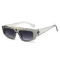 (6 PACK) Wholesale Sunglasses New Arrival Small Fashion Unique Metal Hollow 2023 - BulkSunglassesWholesale.com - Grey Frame Gradient Black Lens