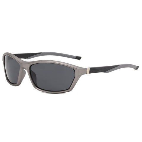 (12 PACK) Wholesale Sports Sunglasses 2023 - BulkSunglassesWholesale.com - Gunmetal Frame Black Lens
