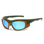 (6 PACK) Wholesale Sunglasses New Arrival Sport Women Outdoor Cycling 2023 - BulkSunglassesWholesale.com - Green Temple Tea Frame Blue Mirrored