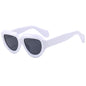 (6 PACK) Wholesale Sunglasses New Arrival Unique Triangle Fashion Unique Women 2023 - BulkSunglassesWholesale.com - White Frame Black Lens