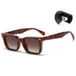 (6 PACK) Wholesale Sunglasses Vintage Square Women New Arrival 2023 - BulkSunglassesWholesale.com - Leopard Print Frame Gradient Tea