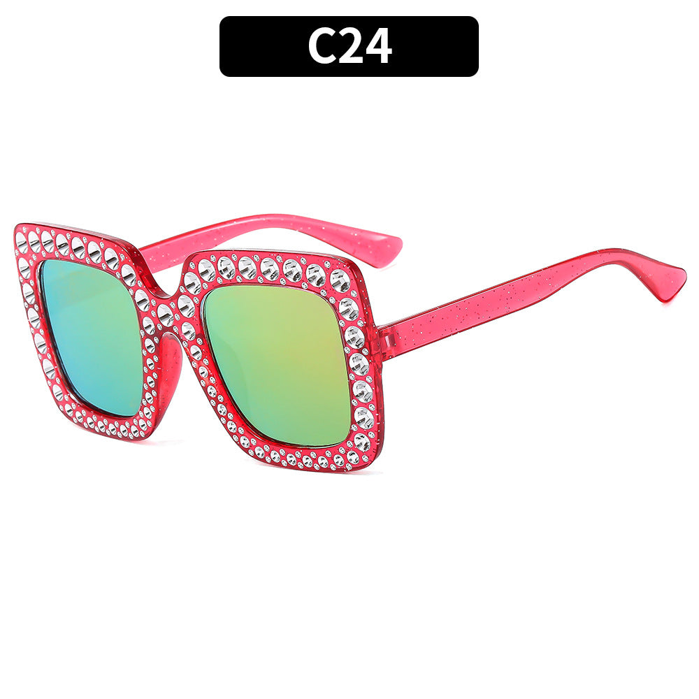 (6 PACK) Wholesale Sunglasses Square Unique Women 2023 - BulkSunglassesWholesale.com - Red Frame Pink Mirrored