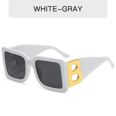 (12 PACK) Wholesale Sunglasses 2023 - BulkSunglassesWholesale.com - White Frame Black Black Lens