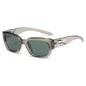 (6 PACK) Wholesale Sunglasses New Arrival Square Trendy Korean Vintage Women Unique Street 2024 - BulkSunglassesWholesale.com - Clear Grey Frame Green