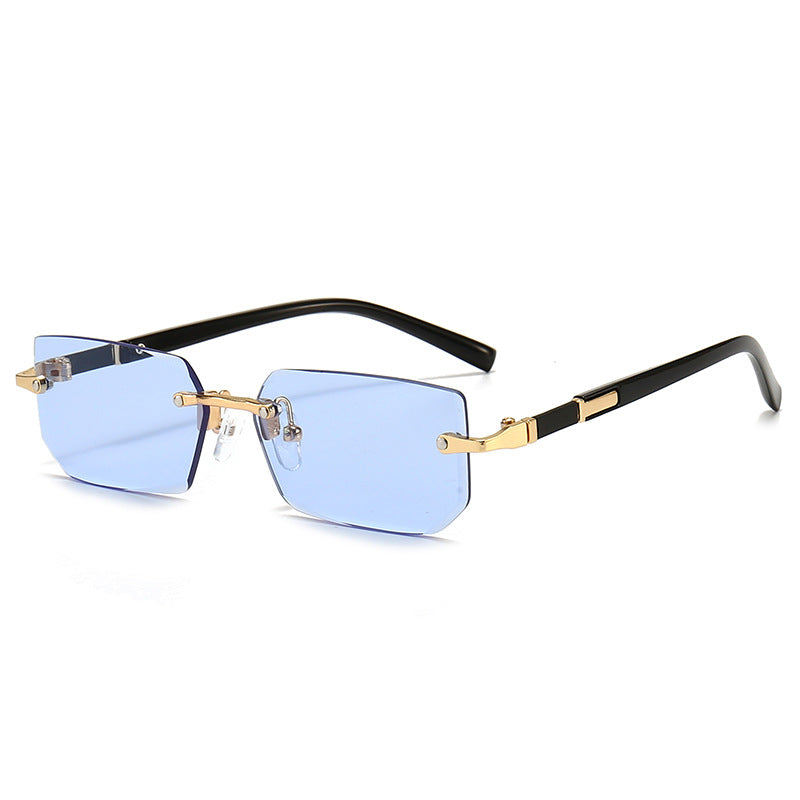 (6 PACK) Wholesale Sunglasses New Arrival Rimless Fashion Trendy Cut Edge Unique Jelly Women 2024 - BulkSunglassesWholesale.com - Transparent Blue