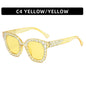 (6 PACK) Wholesale Sunglasses Fashion New Arrival Oversized Square Unique Rhinestone 2023 - BulkSunglassesWholesale.com - Yellow Frame Yellow Lens