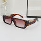 (6 PACK) Wholesale Sunglasses Small Vintage Square Trendy One Piece Unique 2024 - BulkSunglassesWholesale.com - Leopard Print Frame Gradient Tea Lens