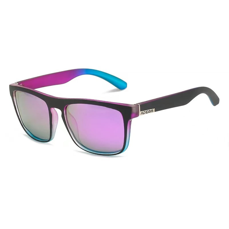 (12 PACK) Wholesale Sunglasses Vintage Cycling Polarized 2024 - BulkSunglassesWholesale.com - Black Purple Blue Frame Purple Mirrored
