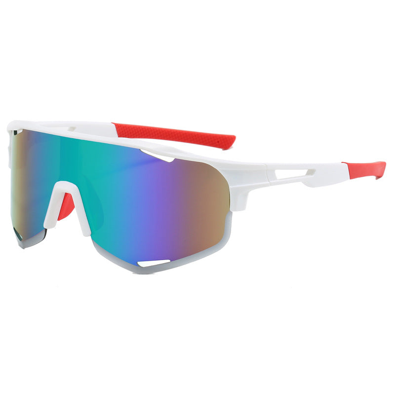 (12 PACK) Wholesale Sports Sunglasses New Arrival Semirimless Outdoor Cycling Sport Unisex 2023 - BulkSunglassesWholesale.com - White Frame Green Mirrored