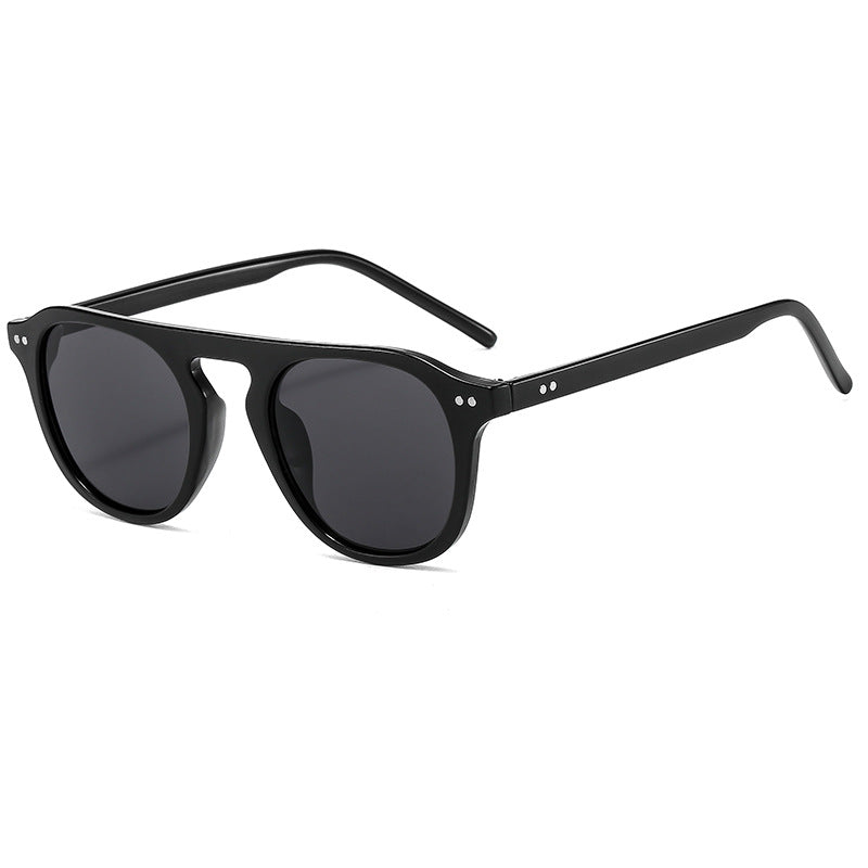 (6 PACK) Wholesale Sunglasses Fashion New Arrival Rivet Street Women Trendy 2023 - BulkSunglassesWholesale.com - Black Frame Black Lens