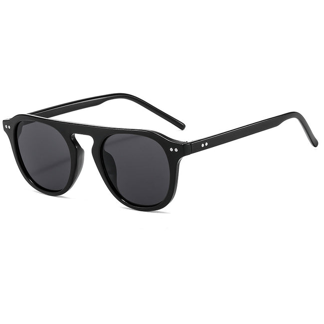 (6 PACK) Wholesale Sunglasses Fashion New Arrival Rivet Street Women Trendy 2023 - BulkSunglassesWholesale.com - Black Frame Black Lens Hover Image