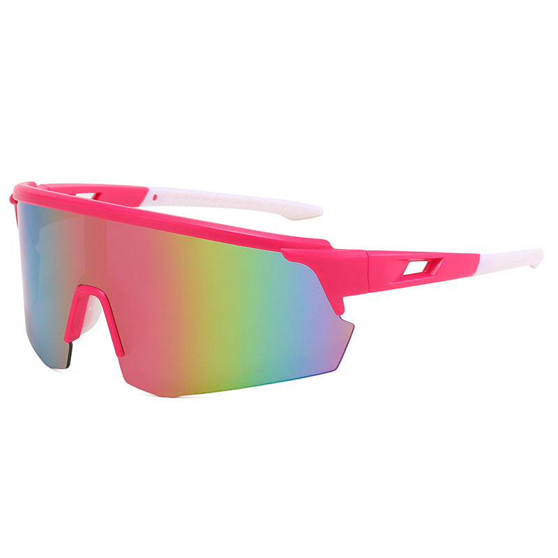 (12 PACK) Wholesale Sports Sunglasses New Arrival Outdoor Windproof Cycling Unisex Sport 2024 - BulkSunglassesWholesale.com - Pink Frame Pink Mirrored