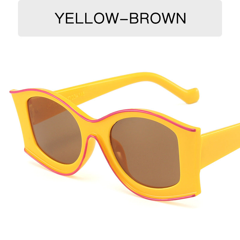 (12) PACK Wholesale Sunglasses 2023 - BulkSunglassesWholesale.com - Yellow Frame Tea Lens