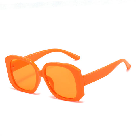 (6 PACK) Wholesale Sunglasses New Arrival Square Unique Oversized Fashion Korean 2023 - BulkSunglassesWholesale.com - Orange Frame Orange Lens