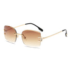 (6 PACK) Wholesale Sunglasses 2023 - BulkSunglassesWholesale.com - Gold Frame Gradient Tea