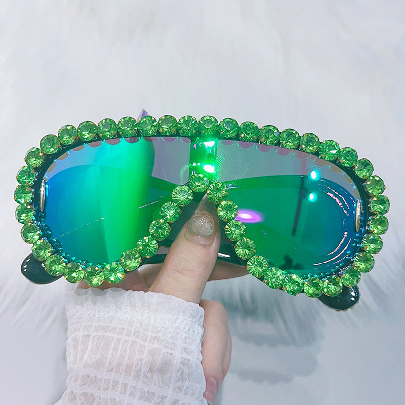 (6 PACK) Wholesale Sunglasses 2023 - BulkSunglassesWholesale.com - Black Frame Green Lens Green