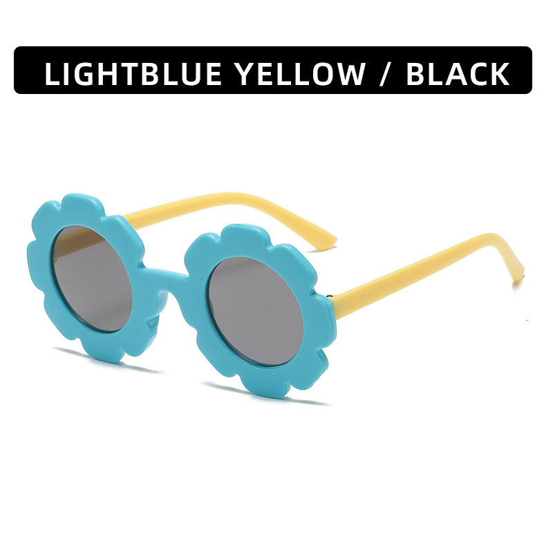 (6 PACK) Wholesale Sunglasses 2023 - BulkSunglassesWholesale.com - Blue Frame Yellow Temple Black Lens
