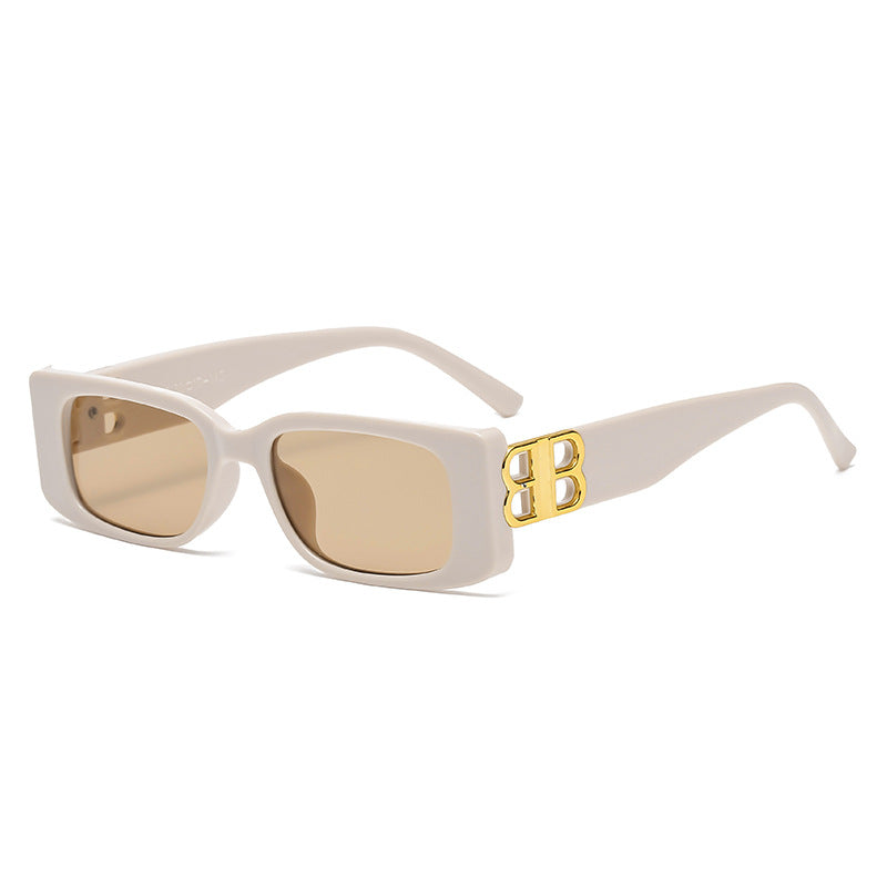 (6 PACK) Wholesale Sunglasses 2023 - BulkSunglassesWholesale.com - Beige Yellow Frame Tea Lens