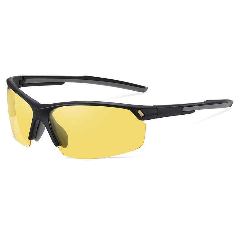 (6 PACK) Wholesale Sports Sunglasses 2023 - BulkSunglassesWholesale.com - Black Frame Night Vision Lens