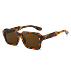 (6 PACK) Wholesale Sunglasses New Arrival Square Vintage Classic Rivet Fashion 2023 - BulkSunglassesWholesale.com - Leopard Print Frame Tea Lens