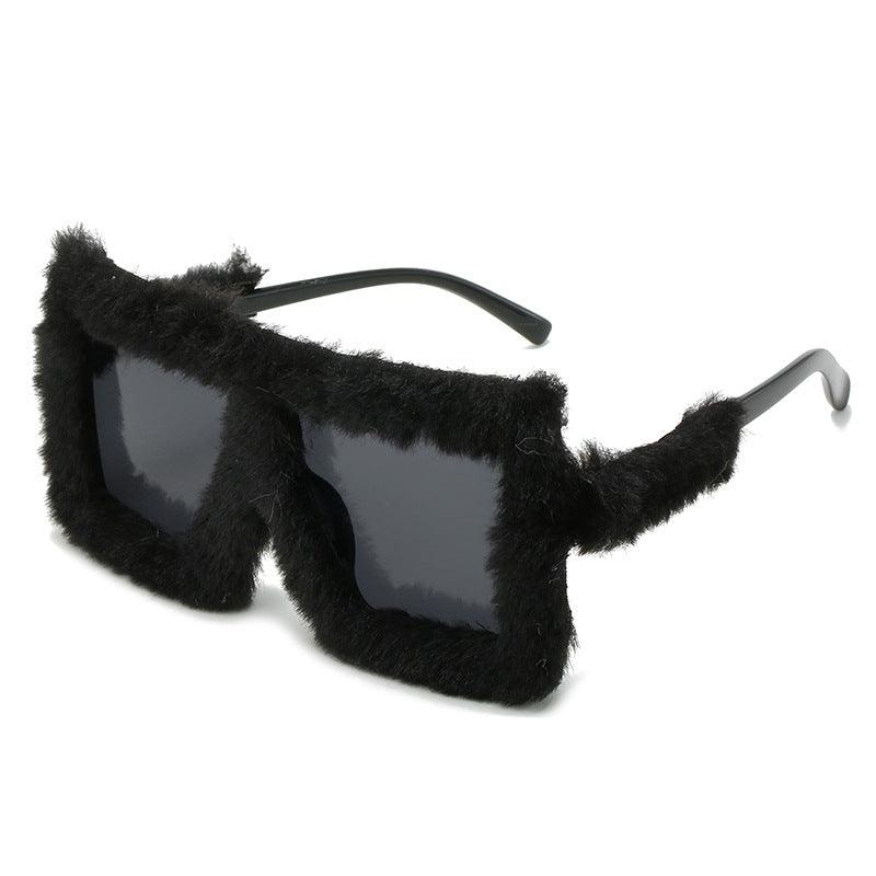 (6 PACK) Fluffy Fur Wholesale Sunglasses Women Square 2022 M121006 - Bulk Sunglasses Wholesale