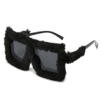 (6 PACK) Fluffy Fur Wholesale Sunglasses Women Square 2022 M121006 - Bulk Sunglasses Wholesale