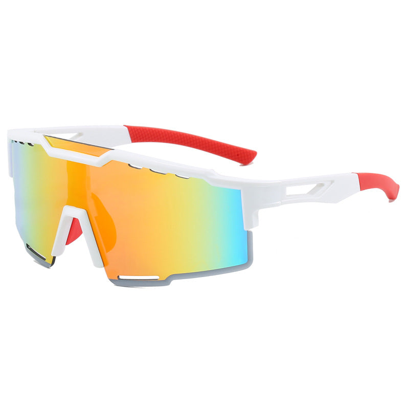 (12 PACK) Wholesale Sports Sunglasses New Arrival Sport Outdoor Fashion Cycling 2023 - BulkSunglassesWholesale.com - White Frame Red Mirrored