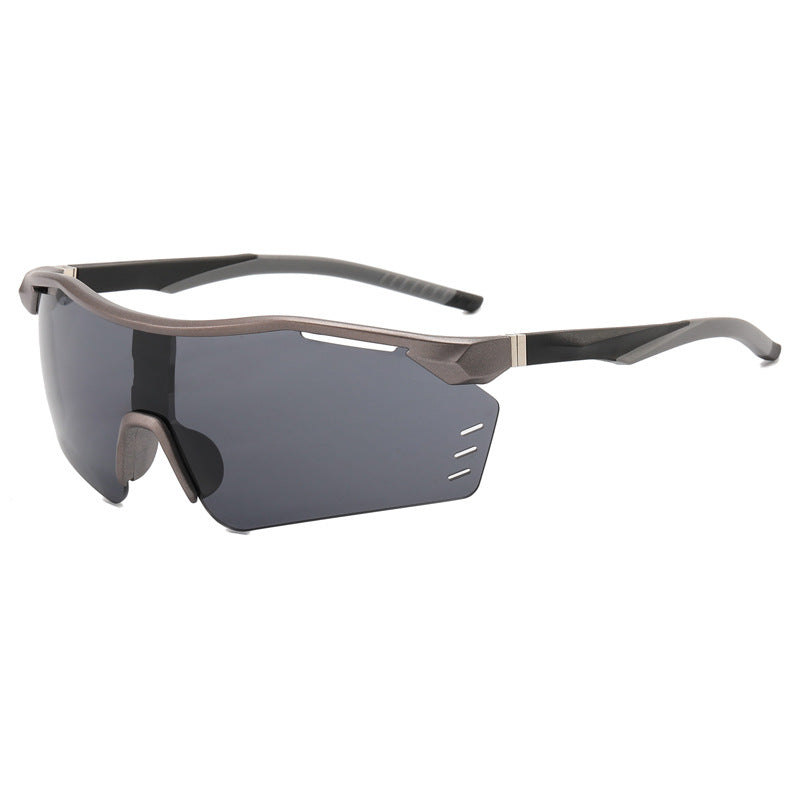 (12 PACK) Wholesale Sports Sunglasses New Arrival Cycling Women Outdoor Sport Unique Fashion Windproof 2023 - BulkSunglassesWholesale.com - Gunmetal Frame Black Lens